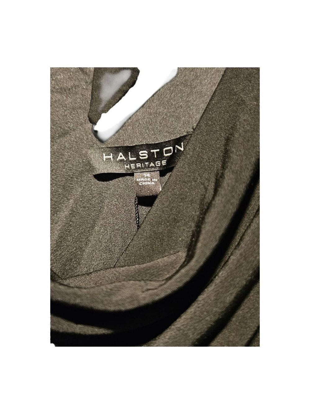 Halston Heritage Dress Size 14 Black Pleated - Picture 5 of 5
